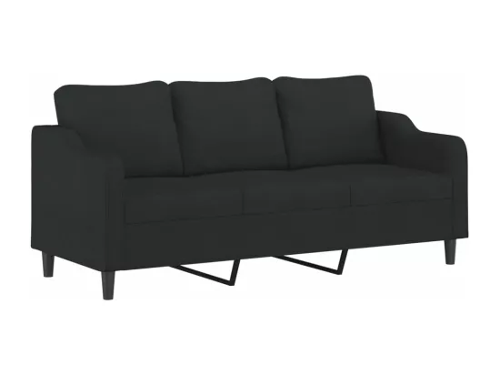 Ensemble de canapés 2 pcs avec coussins Noir Tissu