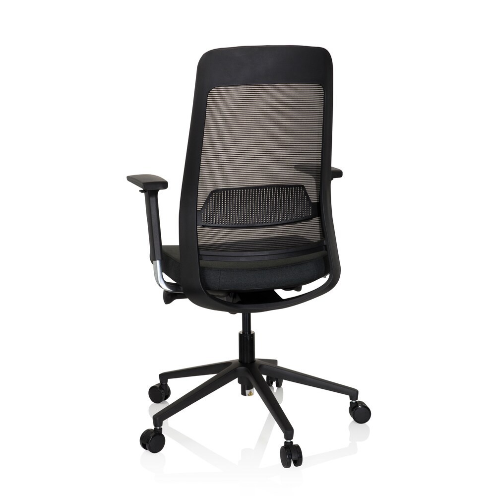 Profi Bürostuhl CHIARO T1 BLACK Stoff/Netzstoff mit Armlehnen (höhenverstellbar) hjh OFFICE