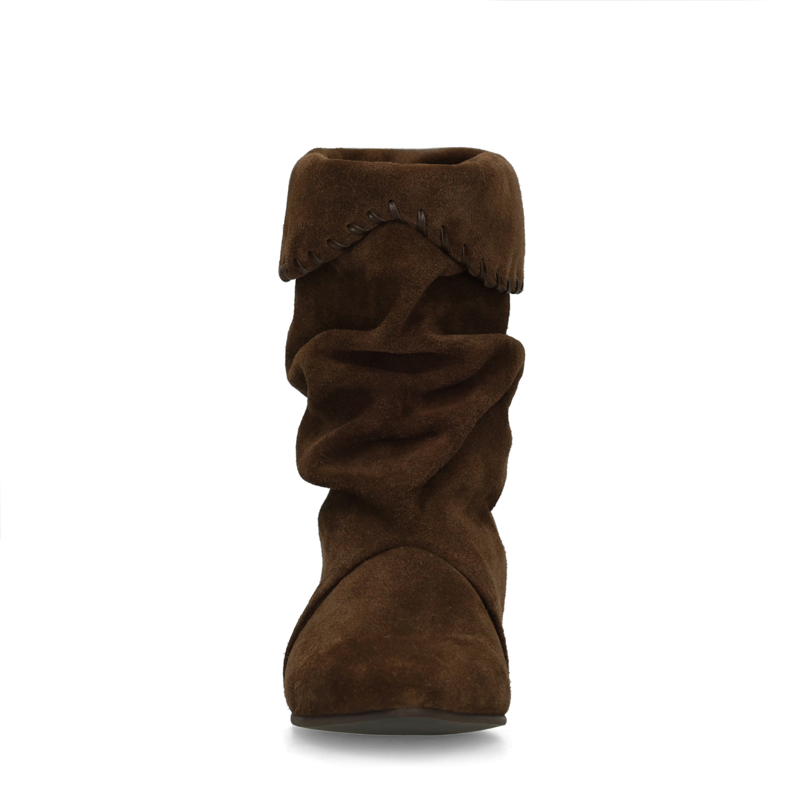 Donkerbruine suède slouchy enkellaarsjes