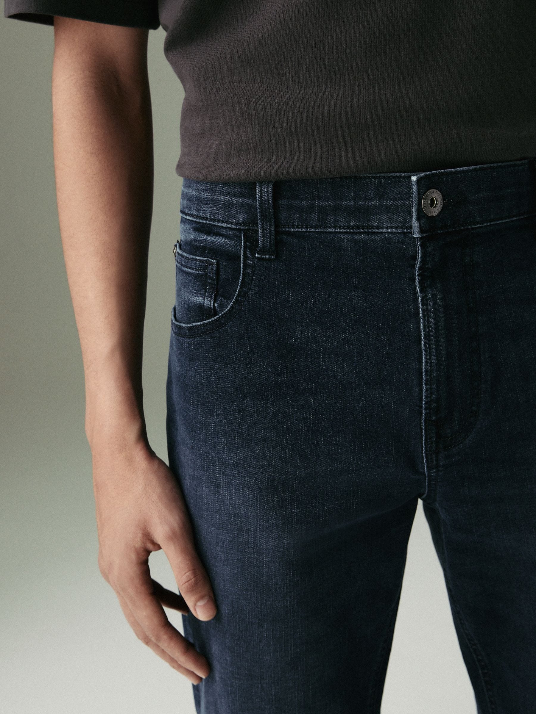 Blauw staal - Enkele - Slim fit klassieke stretchy jeans