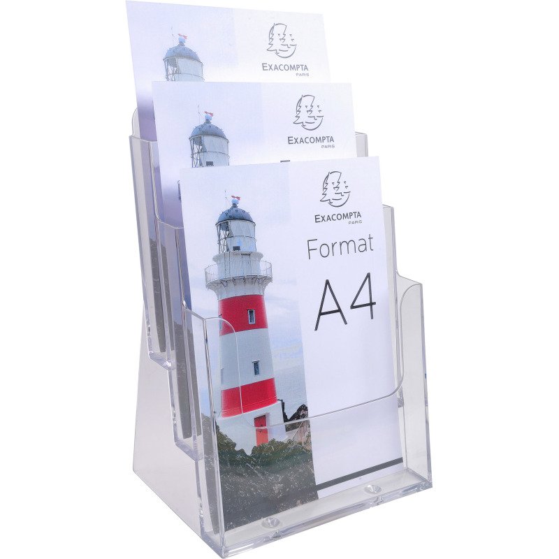 Présentoir distributeur de table 3 cases A4 Exacompta