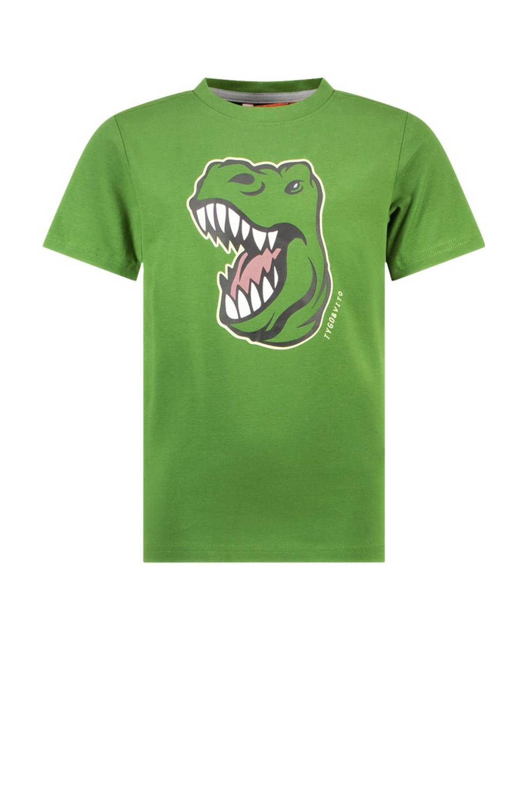 TYGO & vito T-shirt Jaimy met printopdruk tropisch groen
