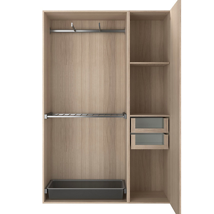 Armoire semi-ouverte effet chêne GoodHome Atomia H. 225 x L. 150 x P. 45 cm