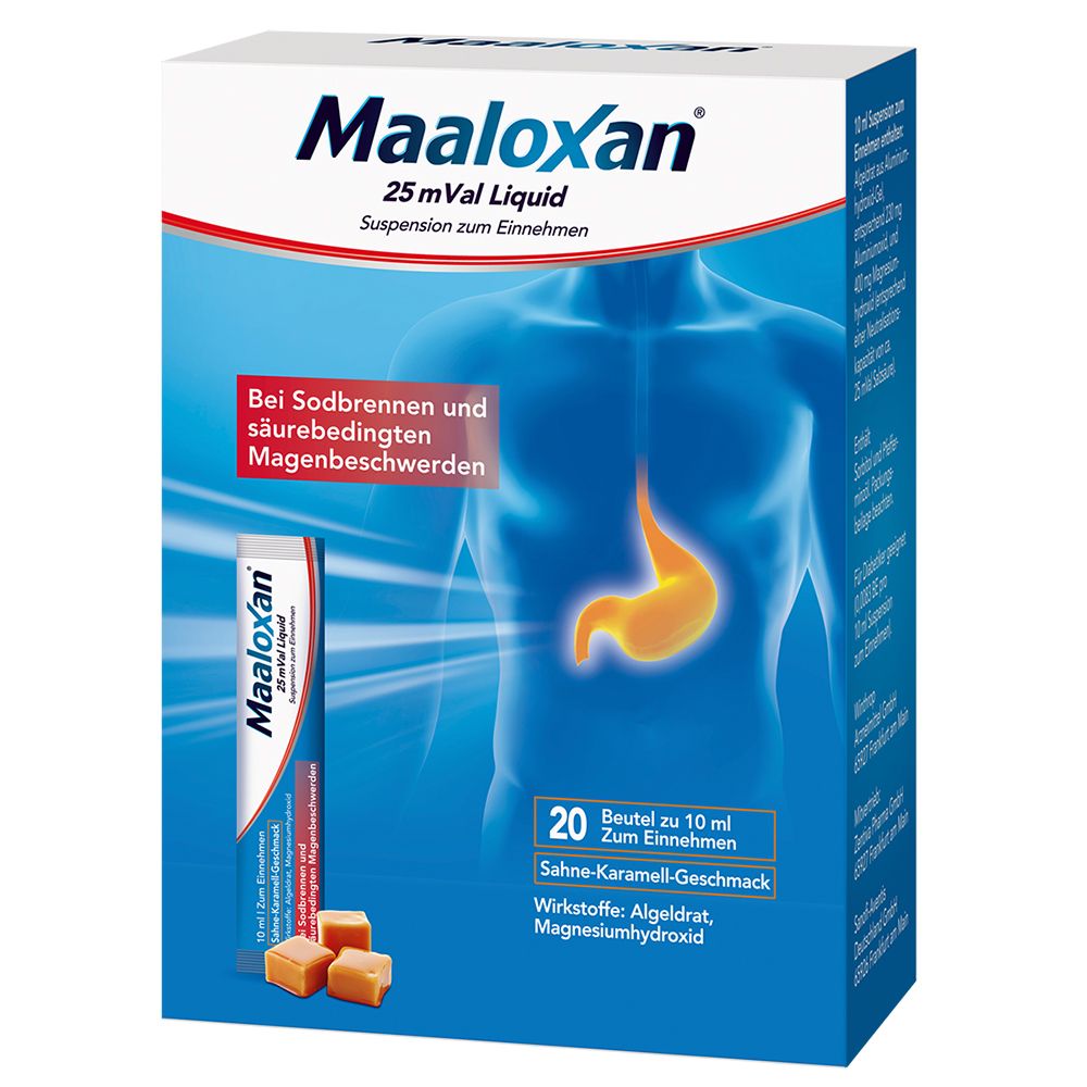 MAALOXAN®  Liquid  bei Sodbrennen mit Magenschmerzen