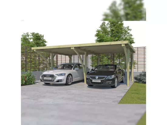 Carport double en bois Basic 5,1 x 5 m