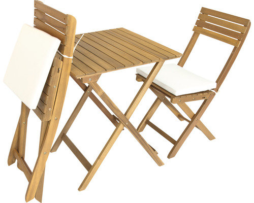 Garden Place Lisa 2-zits balkonset bestaande uit: 2 stoelen, tafel, hout, bruin