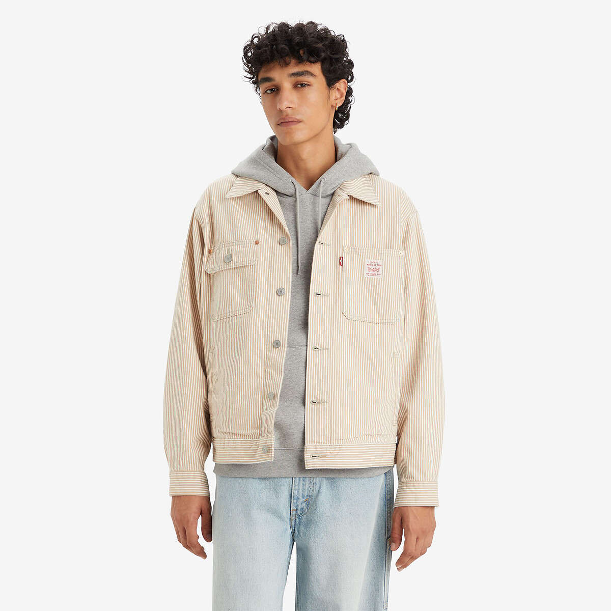 Colete listrado estilo caminhoneiro da Levi's