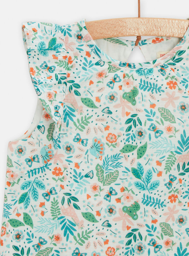 Barboteuse vert menthe à motif fantaisie pour bébé fille