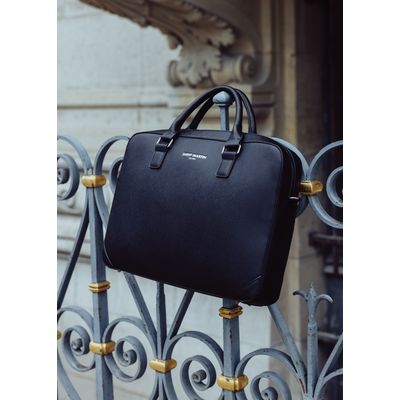 Saint-Martin - Sacoche ordinateur noir Noah - 1 compartiment - 15,6