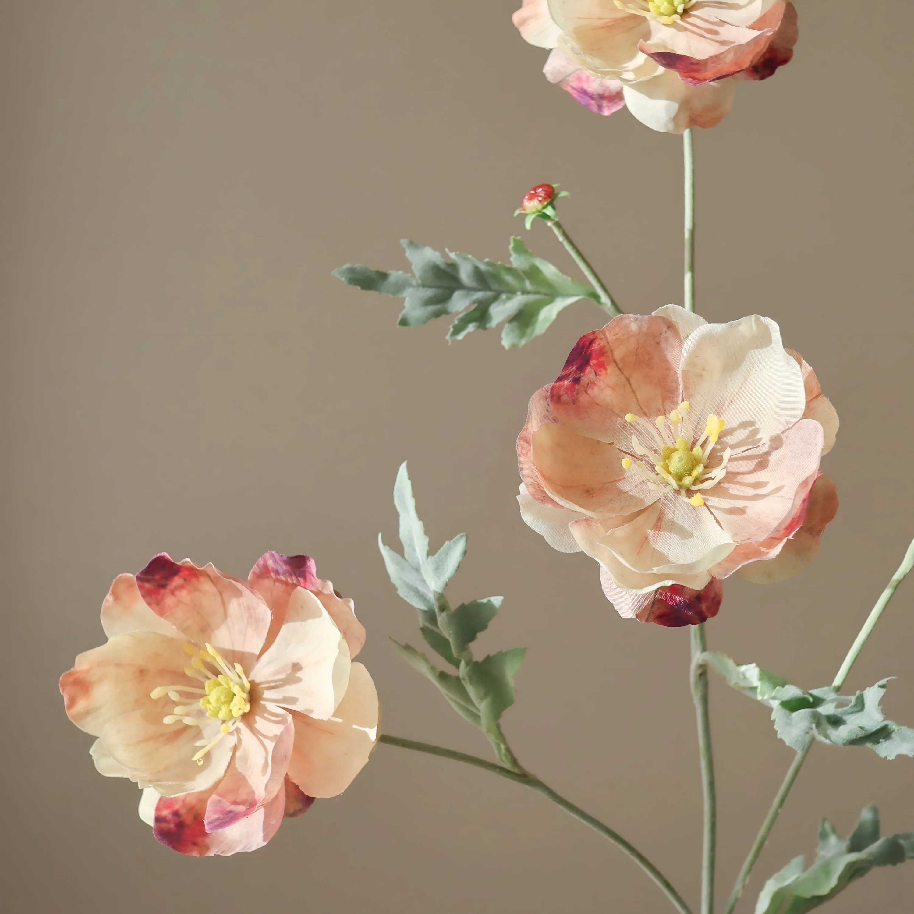 Kunstbloem Four Heads Poppy