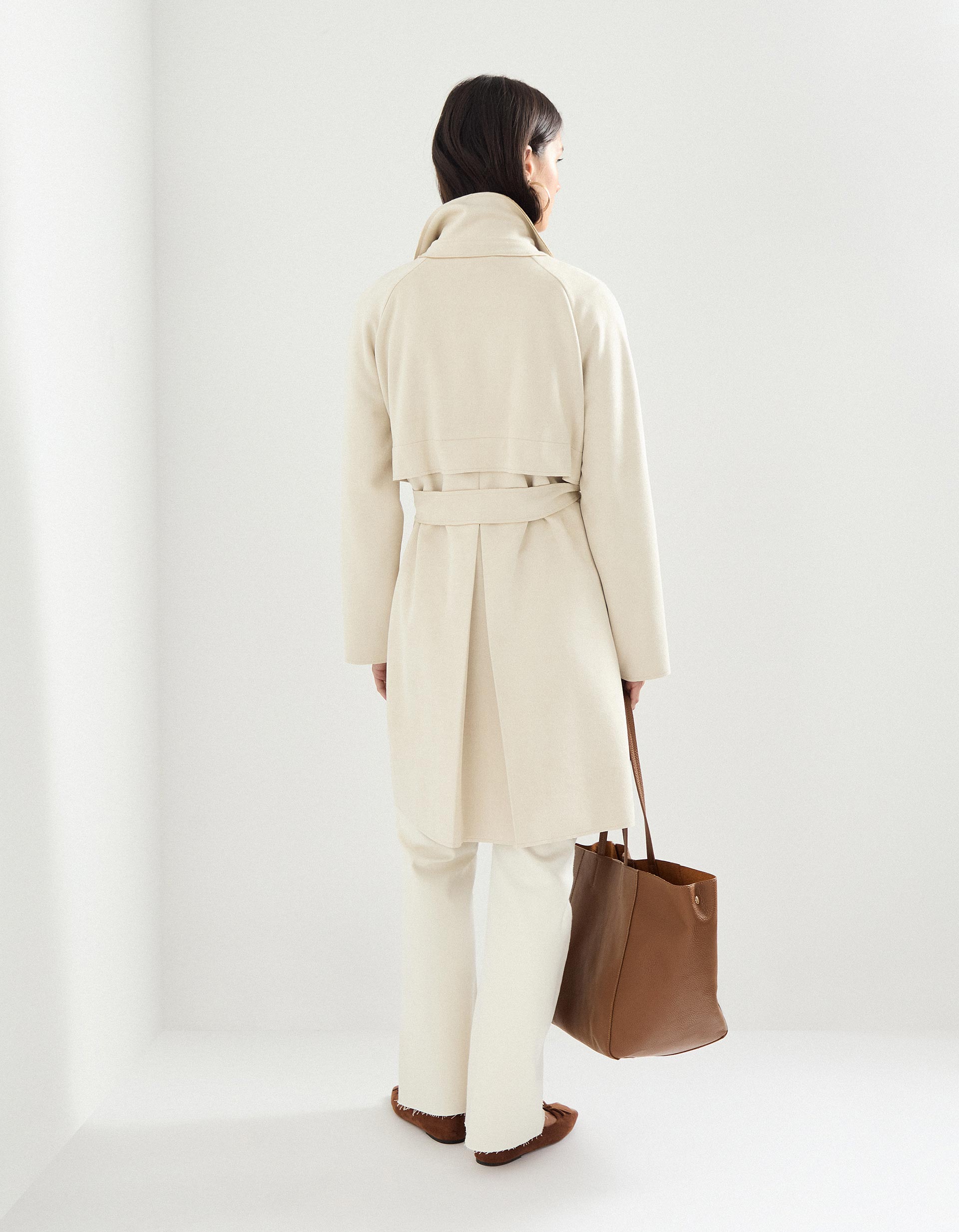 Gabardina Efeito Suede, Mulher, Bege
