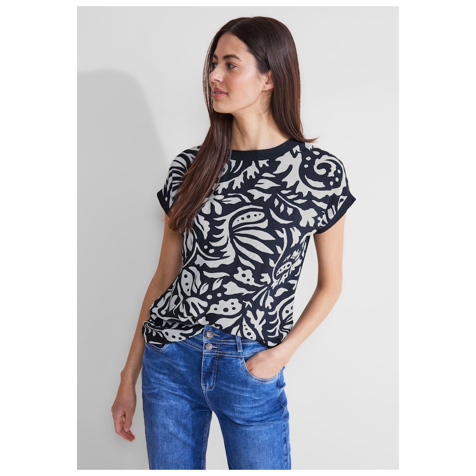 Street One LTD QR printed mat-mix shirt w