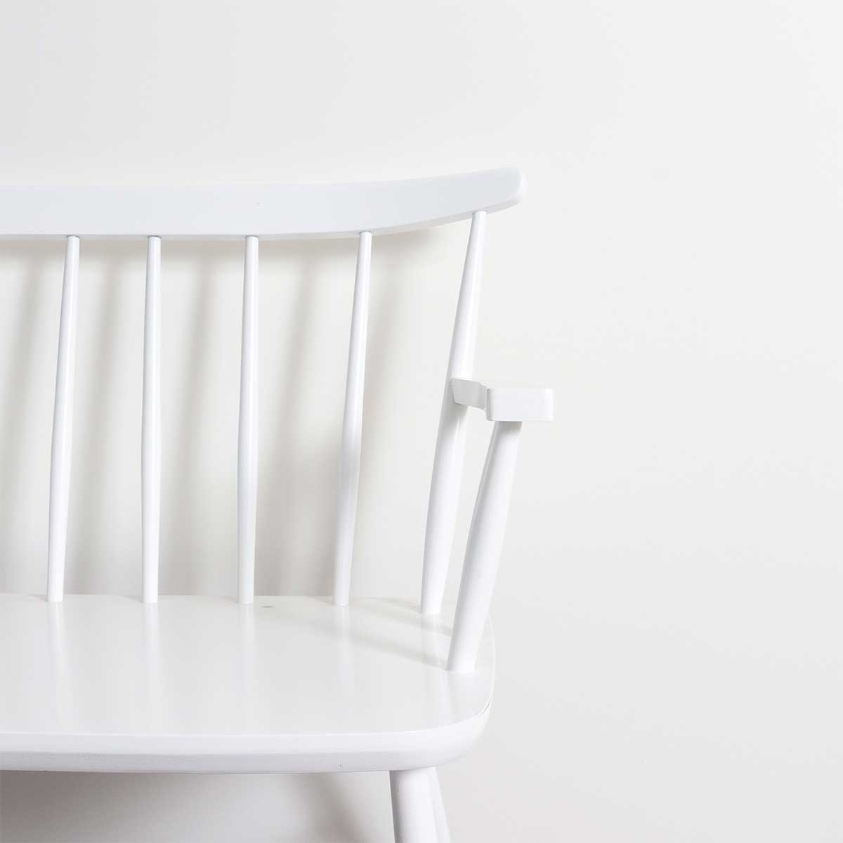 Houten spijlenbank Laura Wit