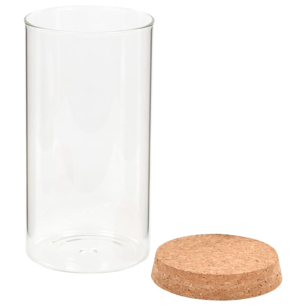 vidaXL Glazen potten met kurken deksel, 6 stuks, 1100 ml