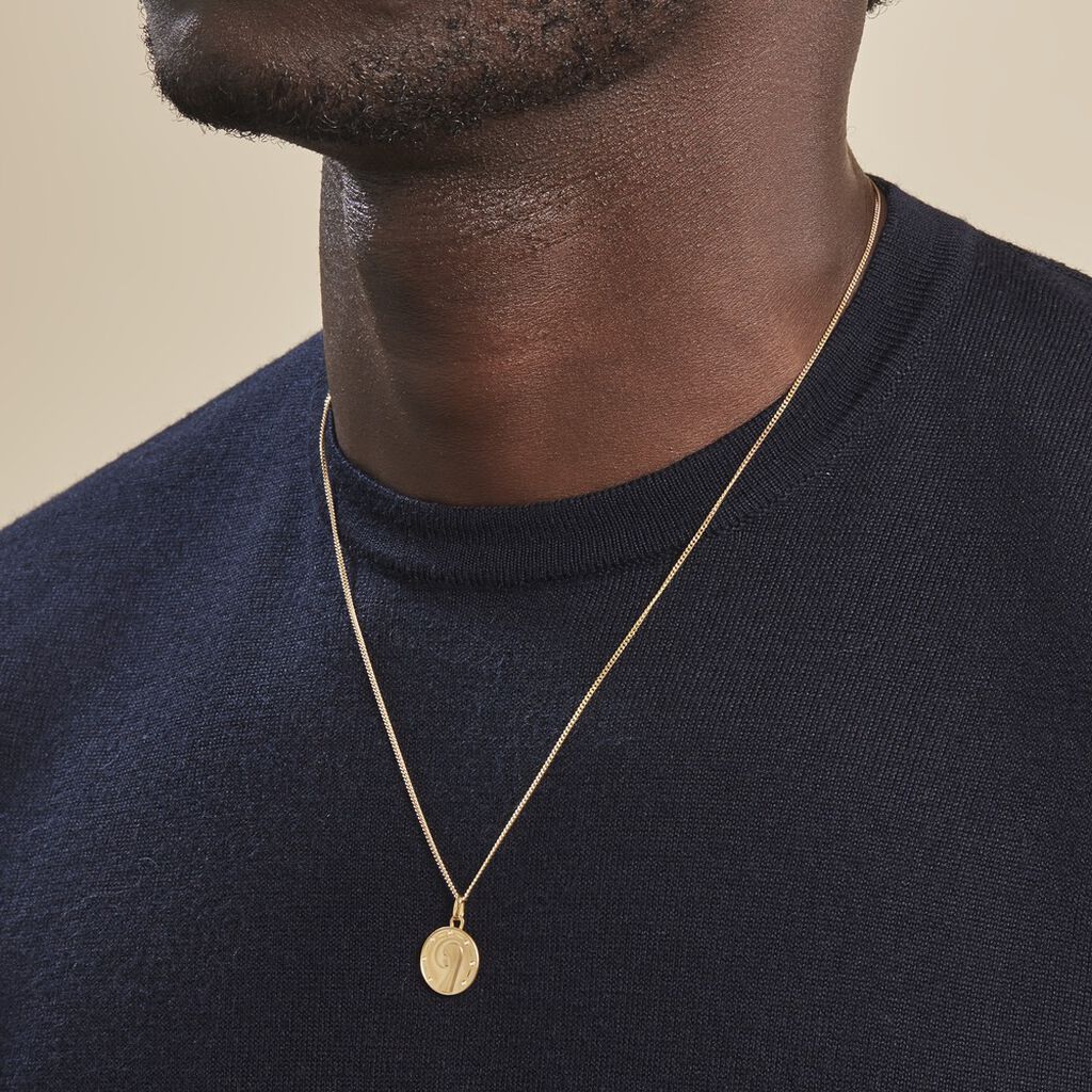 Pendentif Vierge Rond Diamante Or Jaune