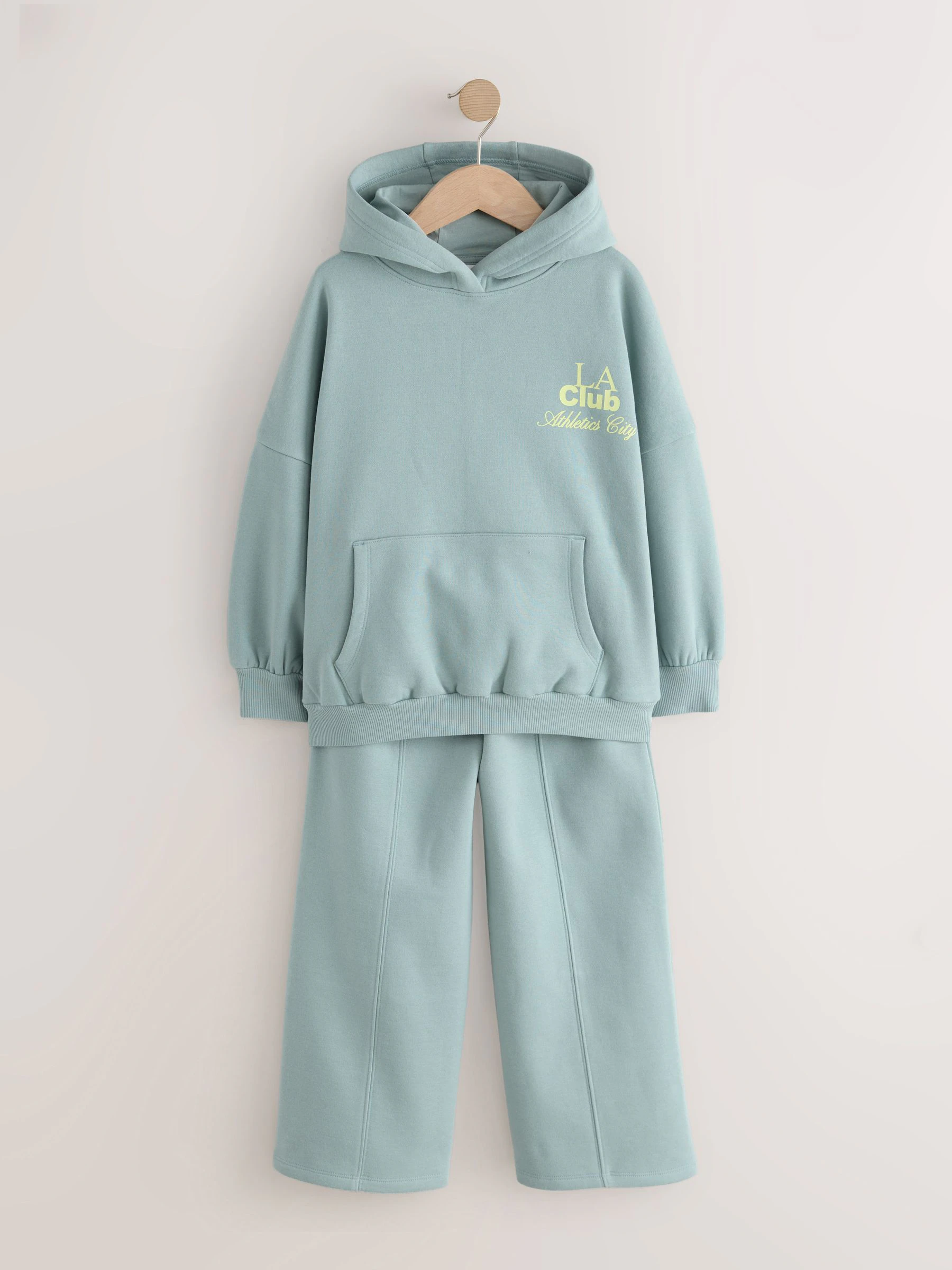 Blauw - Set met hoodie en joggingbroek met wijde pijpen (3-16jr)