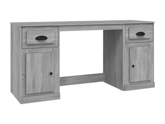 Bureau avec armoire sonoma gris bois d'ingénierie