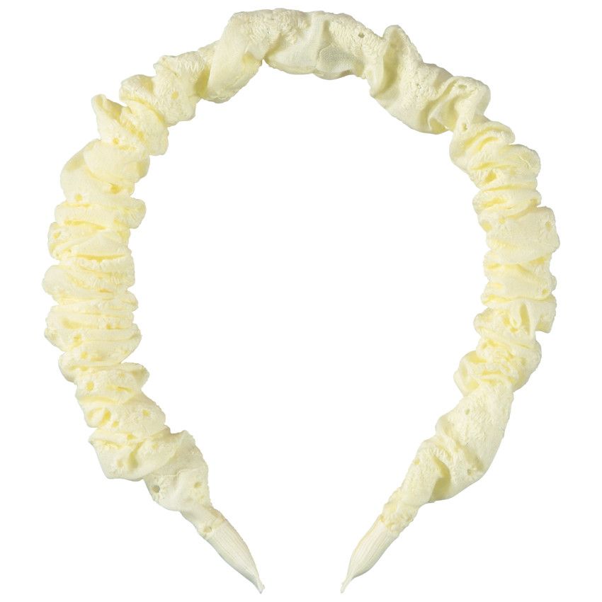 Serre-tête en broderie anglaise pour fille - Jaune