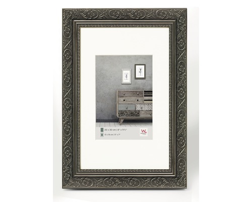 Houten fotolijst, barokstijl, antraciet, 20x30 cm