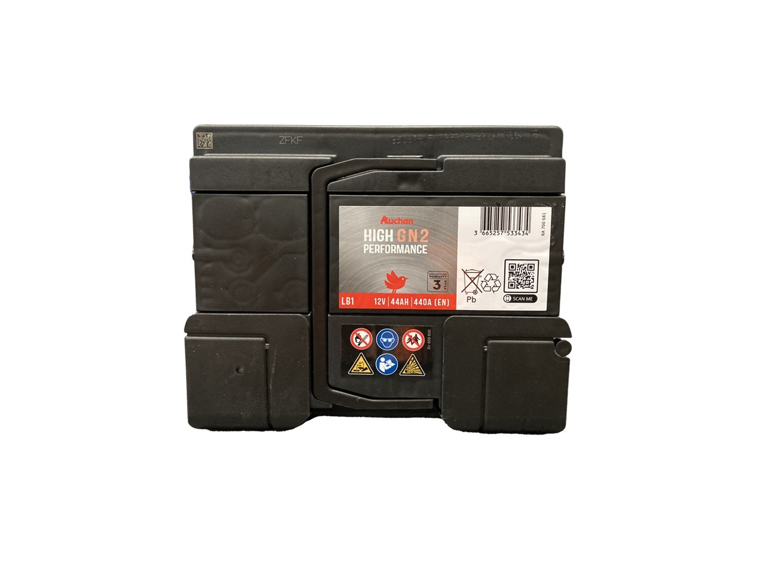 BATERIA AUTO AUCHAN GN2 44AH/440A