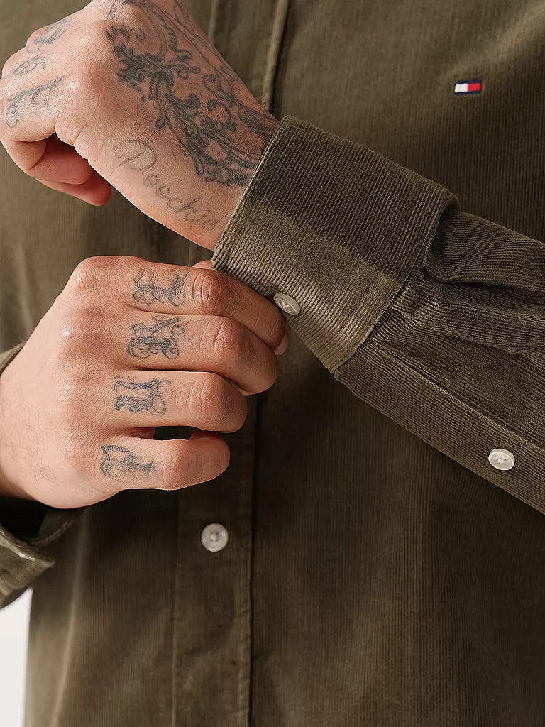 TOMMY HILFIGER Cordhemd  olive