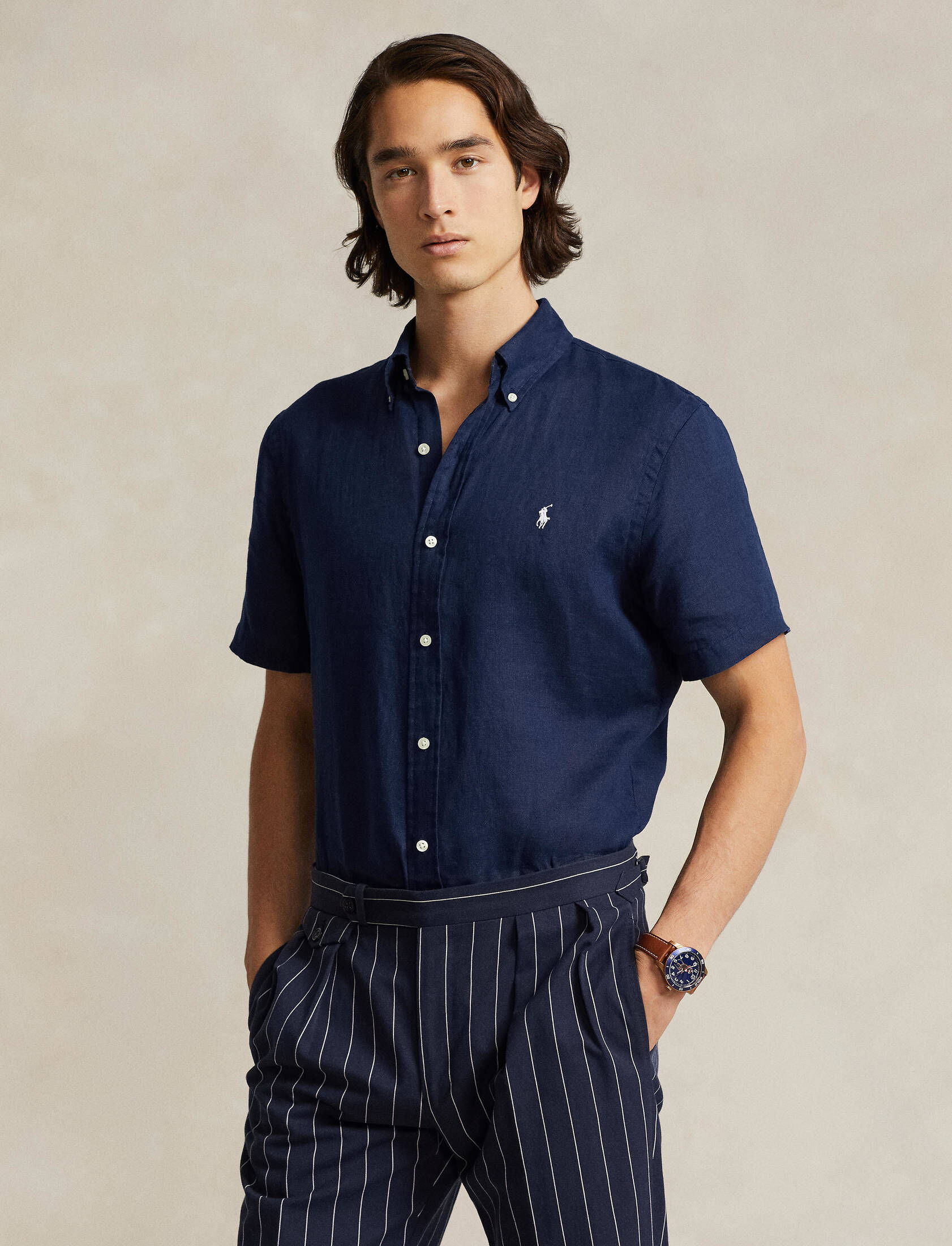 Polo Ralph Lauren| Herren Leinenhemd Custom Fit Kurzarm