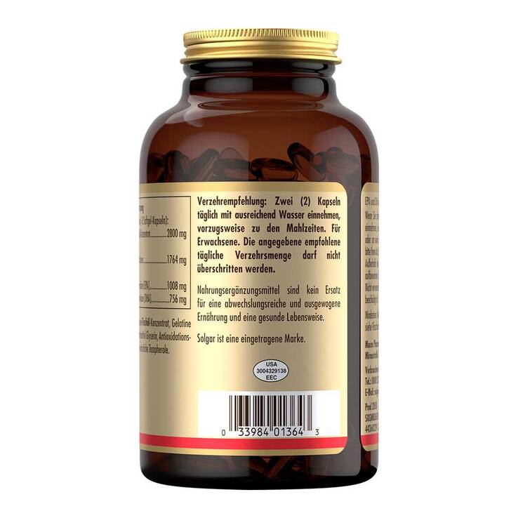 Solgar Omega-3 Fischöl hochdosiert Kapseln, 100 St
