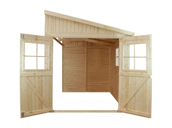 TIMBELA M341+M341G Abri de Jardin en Bois (sans paroi latérale) PLUS LES PLANCHERS IMPRÉGNÉ- 10 m2