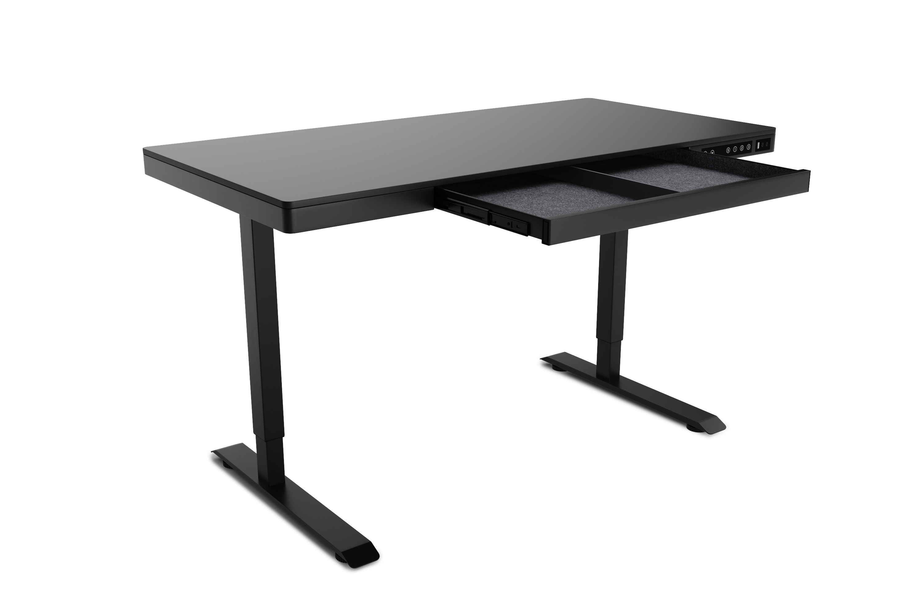 Stehpult elektrisch mit Schublade schwarz 120 x 60 cm