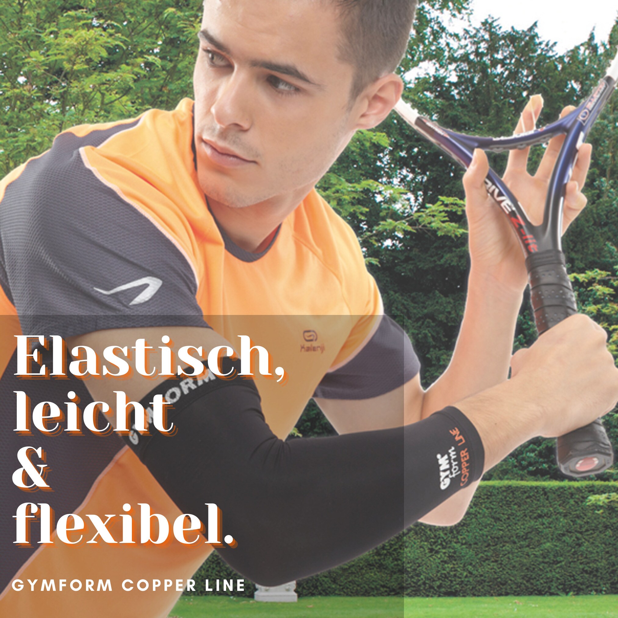 Gymform® Bandage Kompression - Ellenbogenbandage - Tennisarm Copper Line Ellenbogen