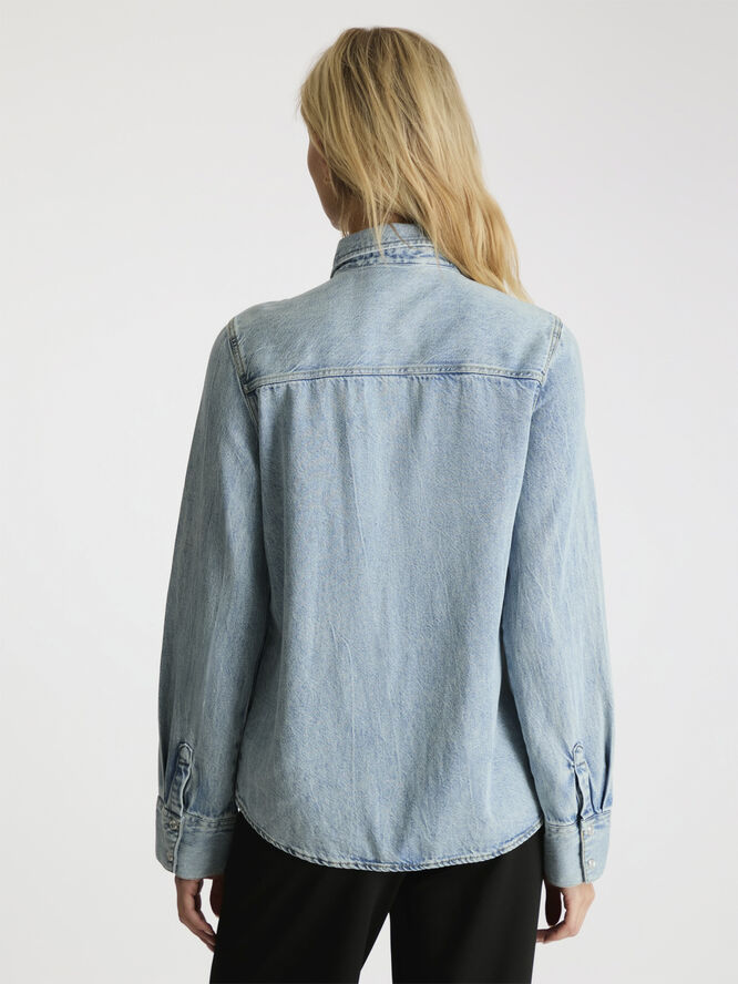 Neo Noir Roger Denim Shirt Smoke blue