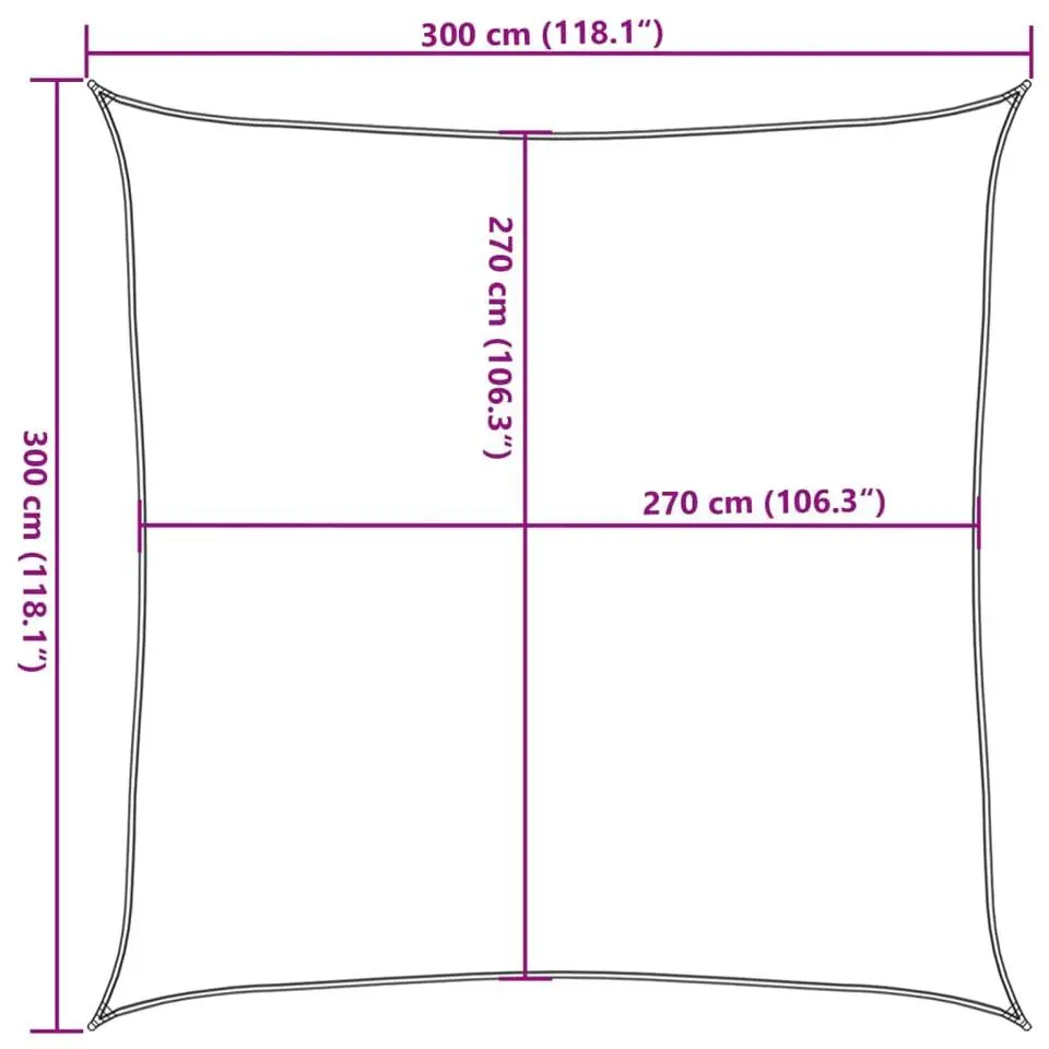 vidaXL - Zonnezeil - Antraciet - 3 x 3 m