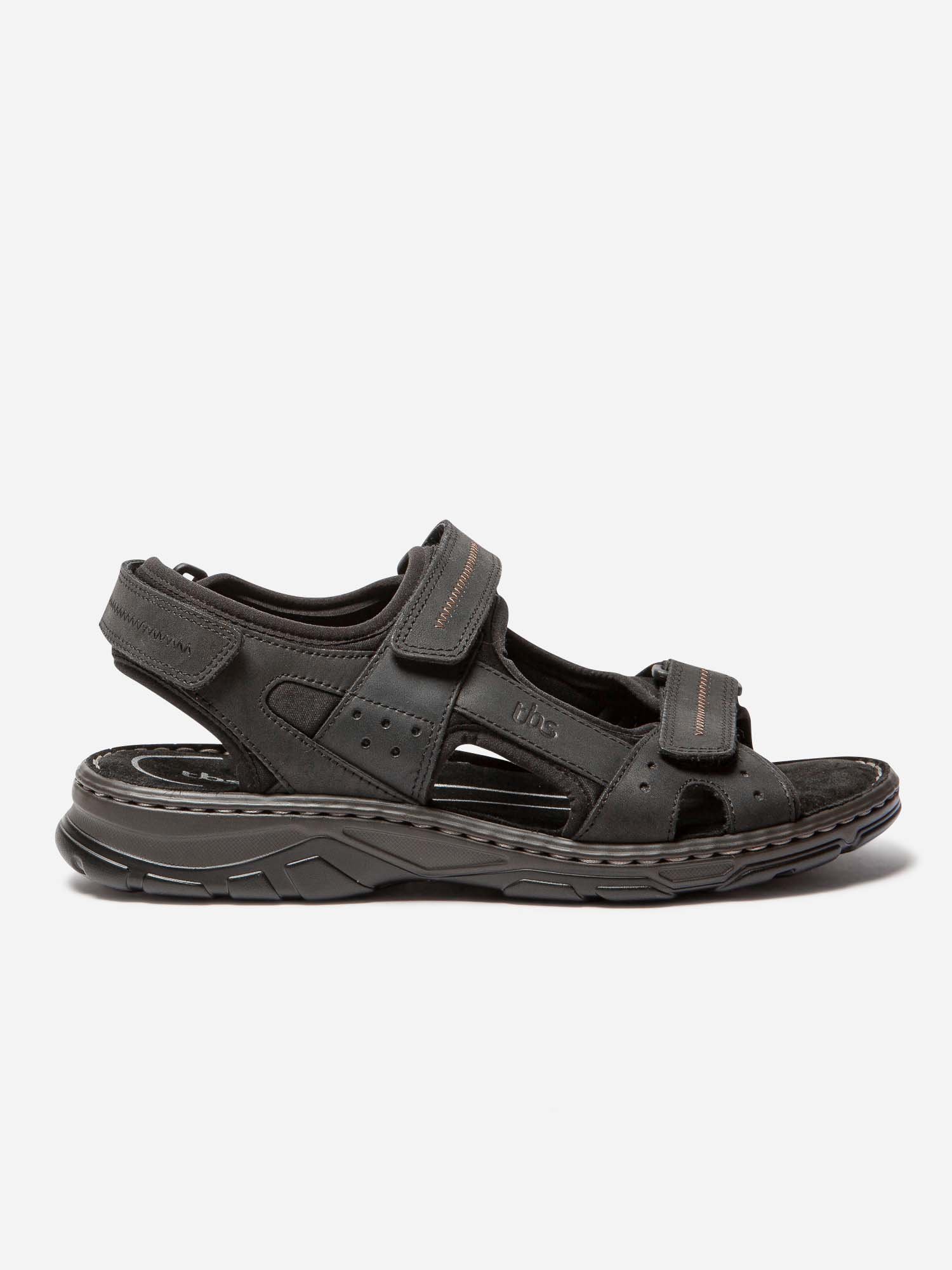 Sandales Homme Confort Ortholite Cuir Noir et Marron
