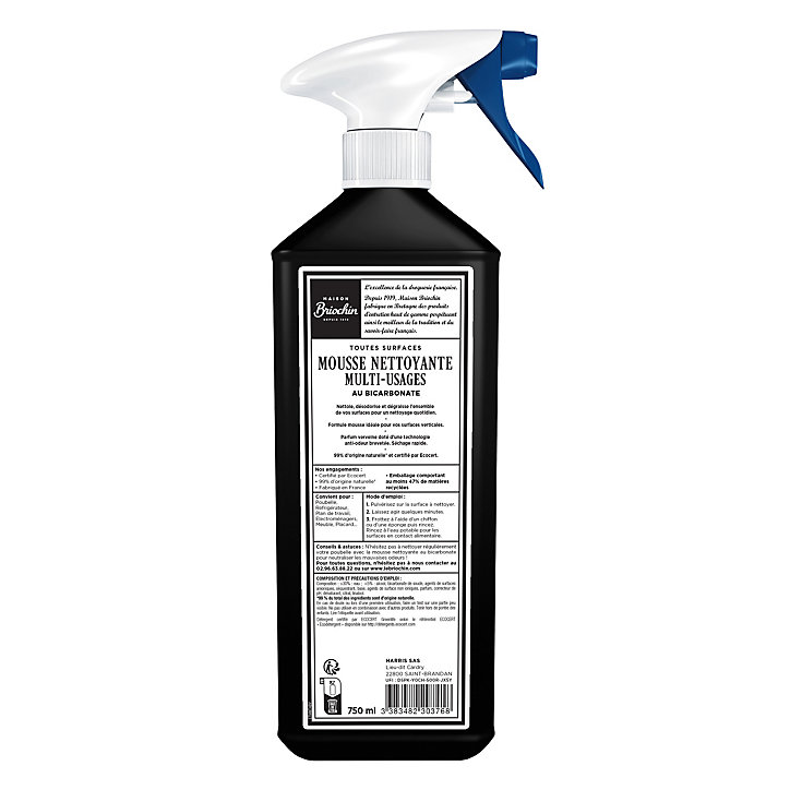 Nettoyant toutes surfaces multi-usage anti-odeurs au bicarbonate Maison Briochin 750ml