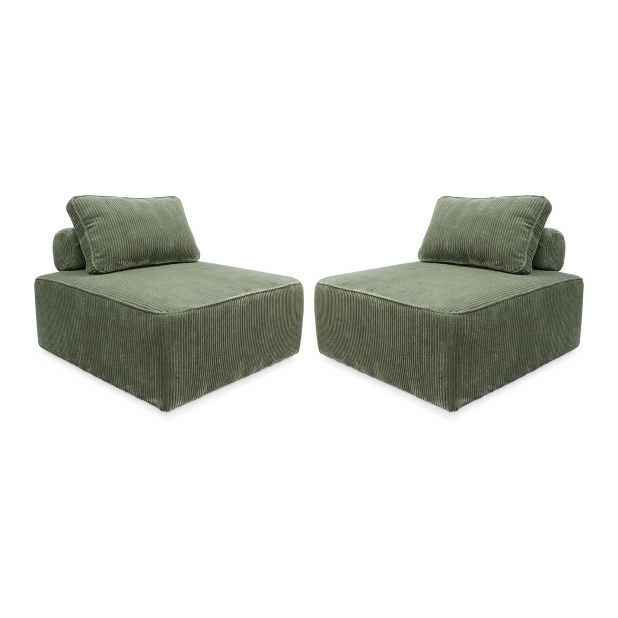 sweeek - Fauteuils corduroy 1 zitplaats (set van 2)