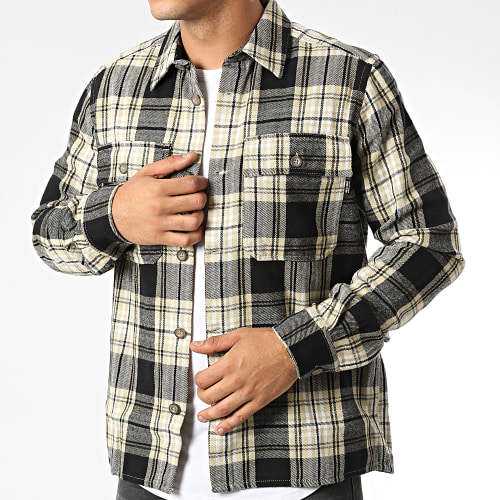 Surchemise A Carreaux Scott Beige Noir