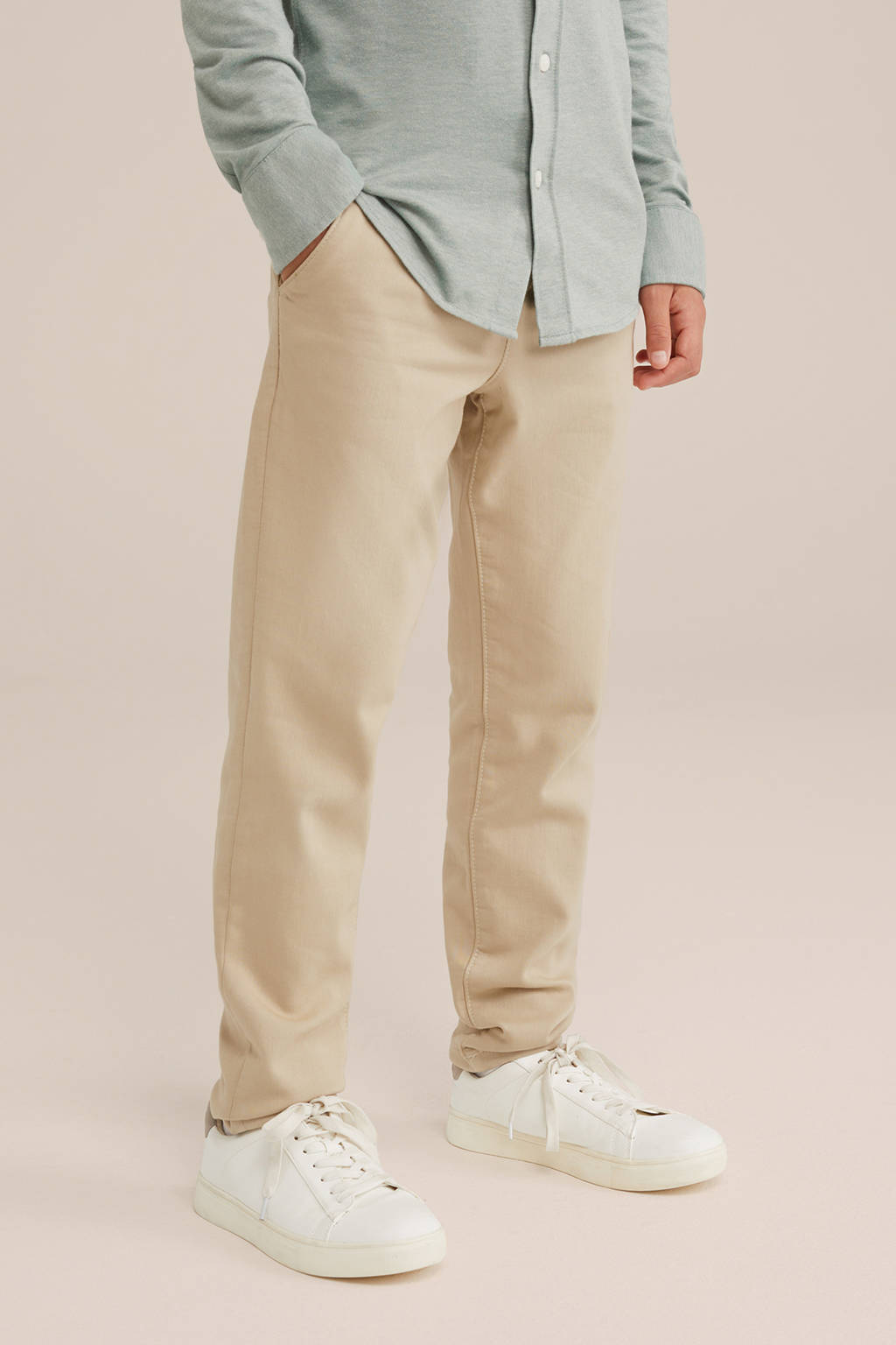 slim fit broek beige