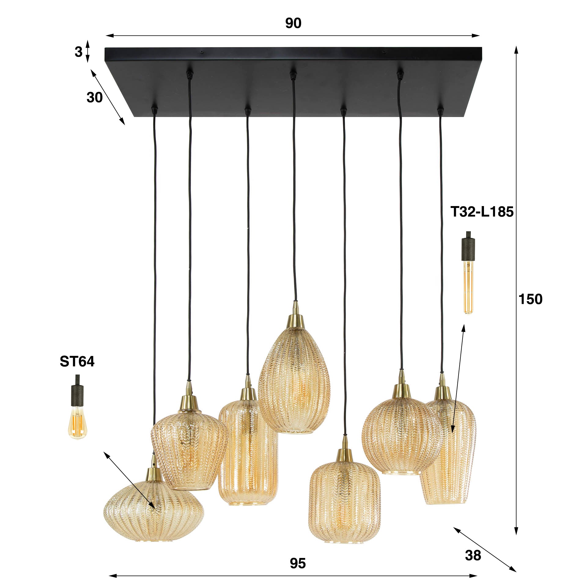 by fonQ  Amina Hanglamp - Amber