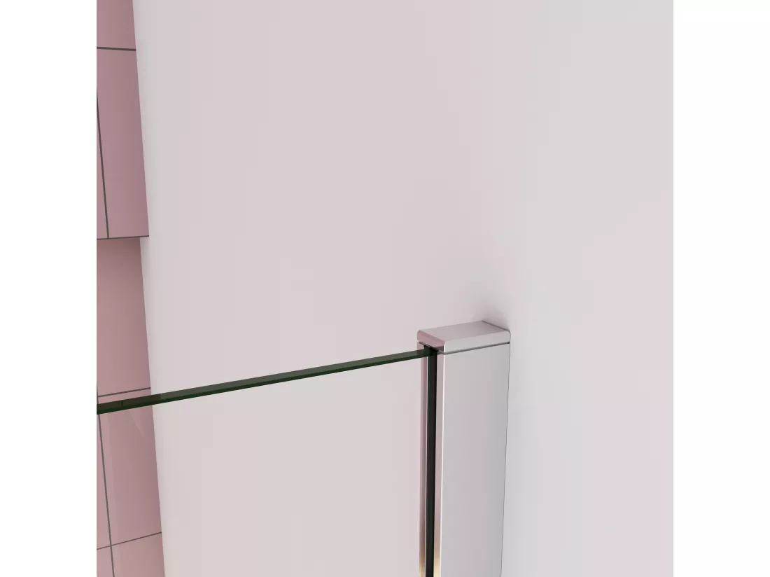AICA paroi de douche à l'italienne fixe 110x200cm,style atelier,Profilé en aluminium chromé,en 8mm verre anticalcaire,sans receveur