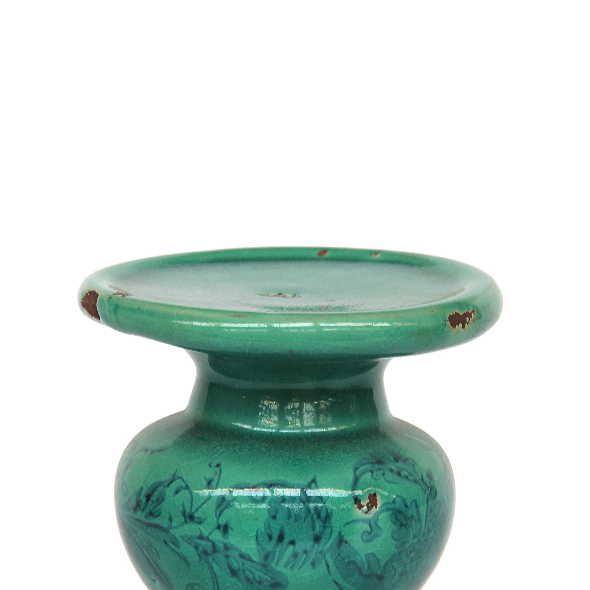 Kerzenhalter Keramik, mintgrün, Ø 11 cm, H 14 cm von fischer's lagerhaus
