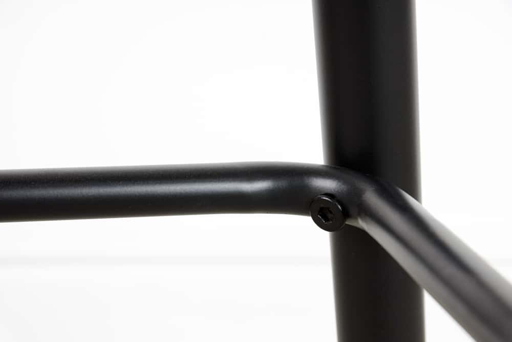 Design Barhocker MILANO senfgelb Samt Barstuhl mit Lehne Metall schwarz