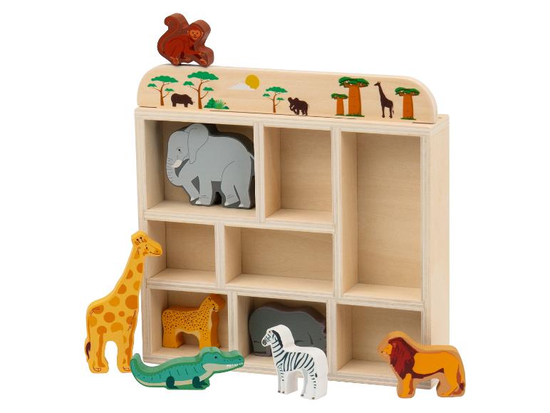 Houten speeldoos met dieren