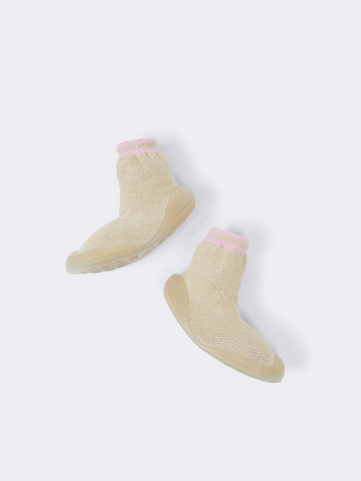 Meia-pantufa com glitter - Dourada
