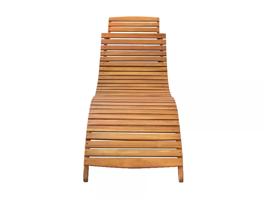 Chaise longue de jardin avec coussin Bois d'acacia solide