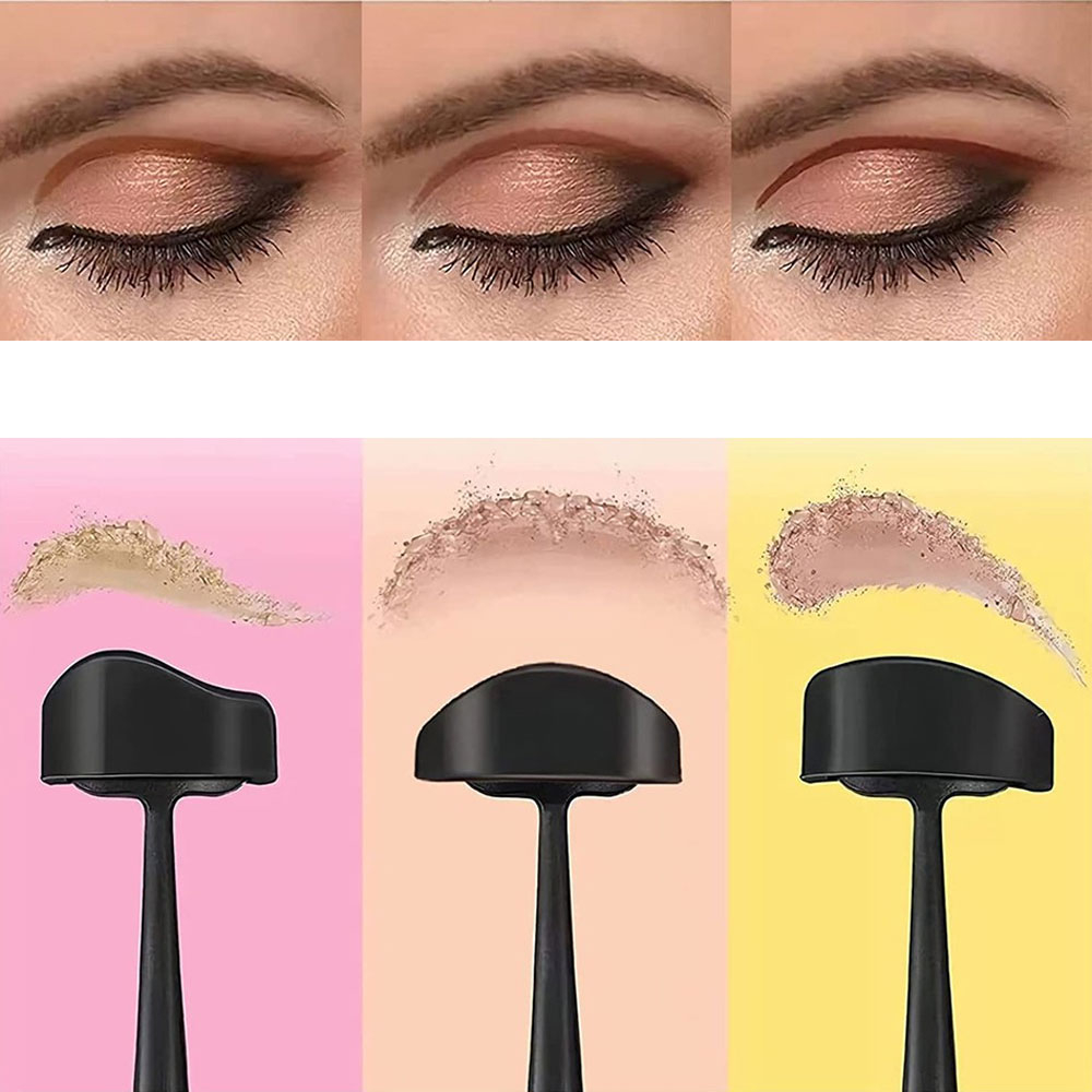 6in1 Silikon Lidschatten Schablone Make Up Applikator mit 6 Aufsätzen - Schwarz