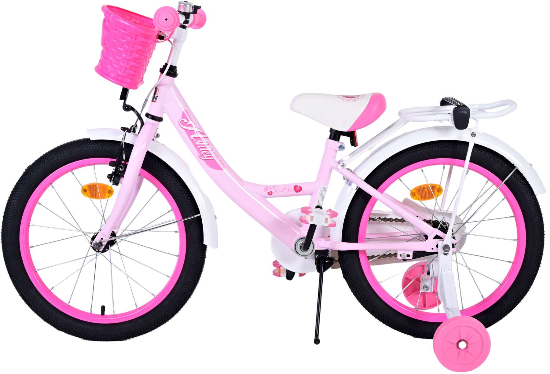 TPFSports Ashley Kinderfahrrad - Mädchen - 18 Zoll - Rücktritt + Handbremse - Rosa/Rot