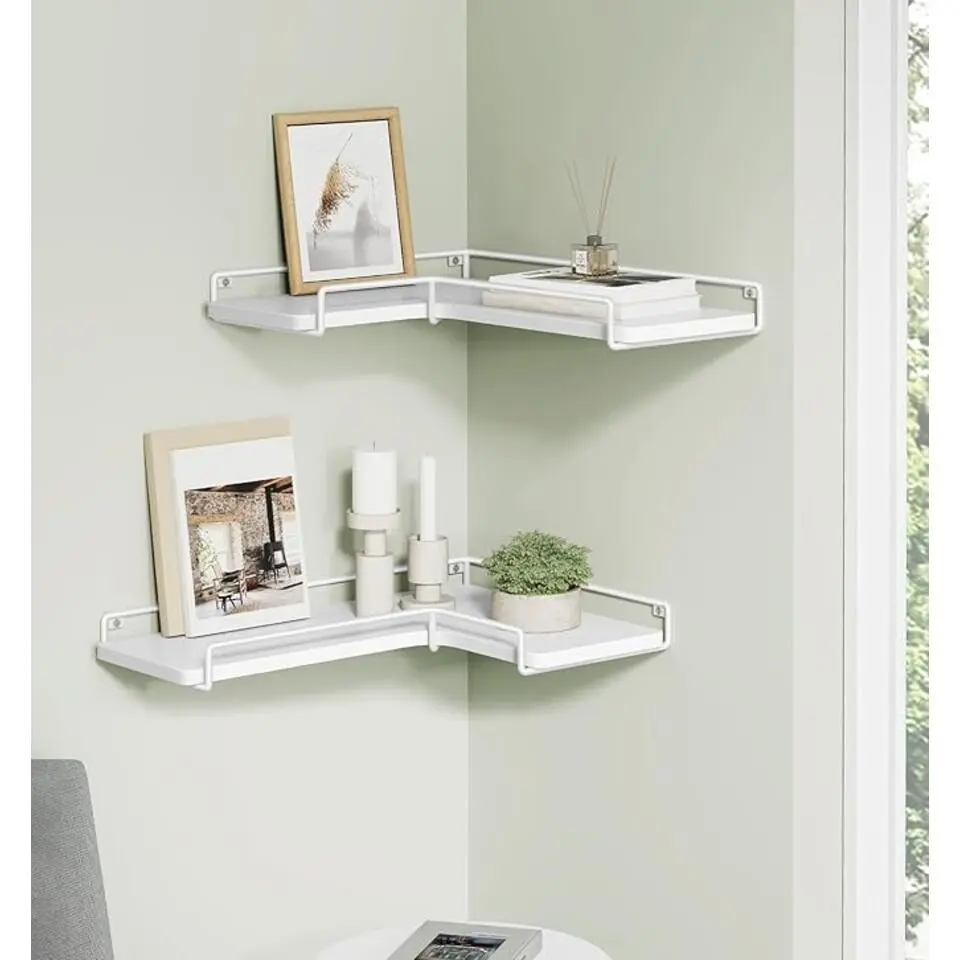 Parya Home zwevende planken, set van 2, L-vormige hoekplanken