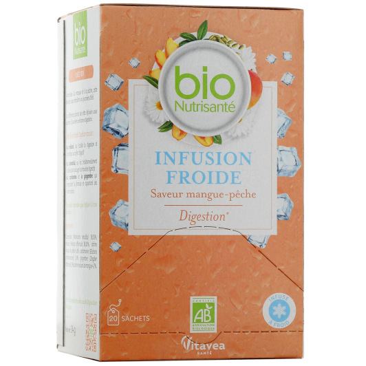 Nutrisanté Infusion Froide Digestion Bio Saveur Mangue Pêche