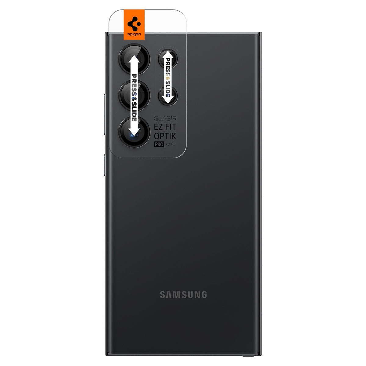 (2er Set) Samsung Galaxy S24 Ultra Glas Tr EZ Fit Optik Pro Kamera Objektiv Protector Panzer Glas Case Friendly mit Rahmen (AGL07425)