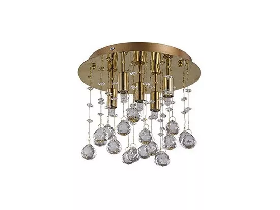 Ideal Lux Moonlight Petit plafonnier à 5 ampoules, doré, G9